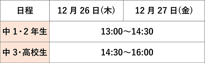 千里山English School日程と時間